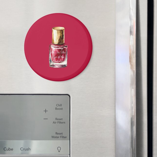 Röd nagellack Skönhet är citat Magnet (In Situ (Fridge))