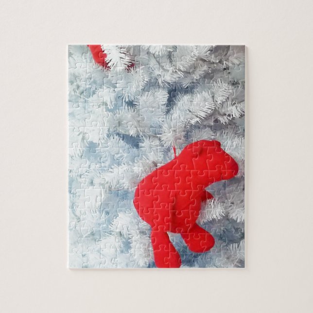 Röd Nalle i Julgran Pussel (Vertikal)