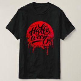 Röd natt Glad Halloween T Shirt