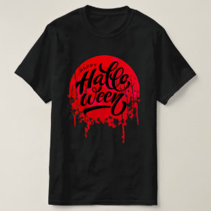 Röd natt Glad Halloween T Shirt