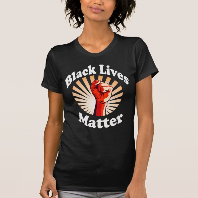 Röd näve Black Lives Matter BLM T Shirt (Framsida)