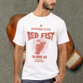 Röd näve boxningsklubb t shirt