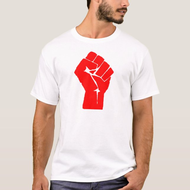 röd näve t-shirt (Framsida)