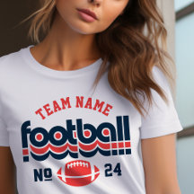 Röd Navy Retro Fotbollslag Nummer