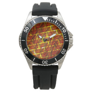 Röd nedfläckad, skrapad, stödraster i guld eller t armbandsur
