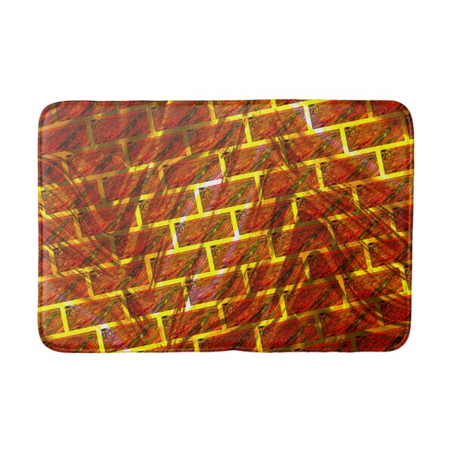 Röd nedfläckad, skrapad, stödraster i guld eller t badrumsmatta (Framsidan)