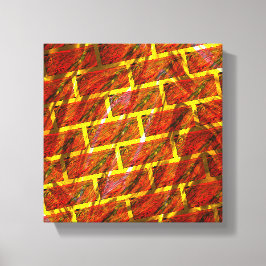 Röd nedfläckad, skrapad, stödraster i guld eller t canvastryck