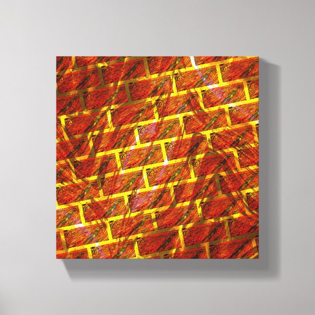 Röd nedfläckad, skrapad, stödraster i guld eller t canvastryck (Framsida)