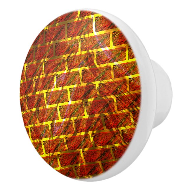 Röd nedfläckad, skrapad, stödraster i guld eller t knopp (Höger)