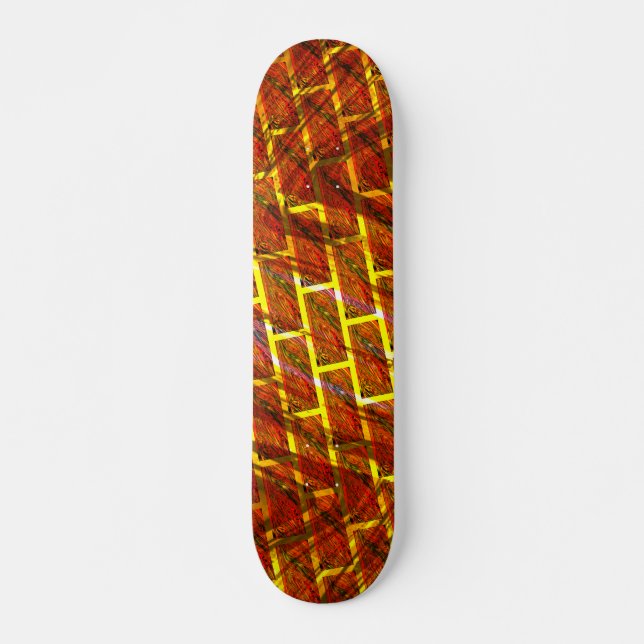 Röd nedfläckad, skrapad, stödraster i guld eller t mini skateboard bräda 18,5 cm (Framsida)