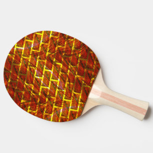 Röd nedfläckad, skrapad, stödraster i guld eller t pingisracket