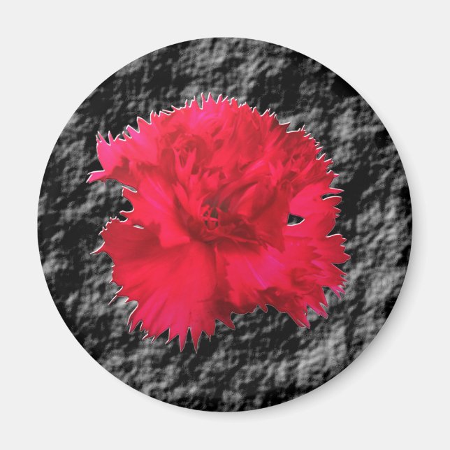 Röd nejlikafantasi Magnet (Framsidan)