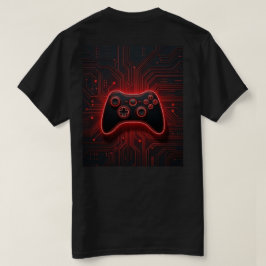 Röd Neon Spelkontroll Cyberkretskort T-S T Shirt