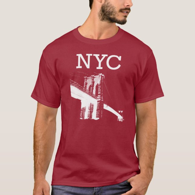Röd New York T-tröja djupt - T-shirt (Framsida)