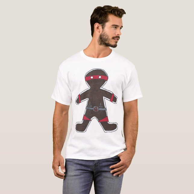 (Röd) Ninjabread man, Tee (Hel framsida)