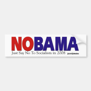 Röd NOBAMA och blått - bildekal Long