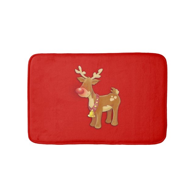 Röd, NOMUS Reindeer Red Badrumsmatta (Framsidan)