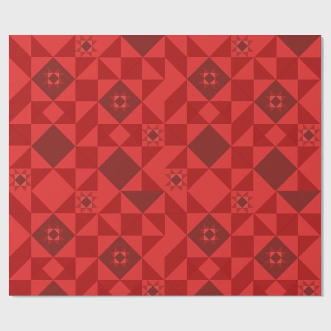 Röd nordisk julstjärna ljus presentpapper (Platt)