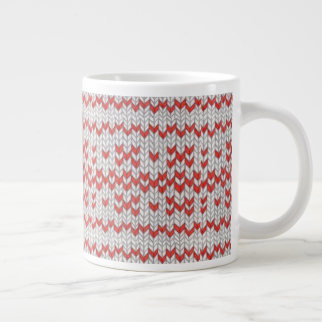 RÖD NORDISK STICKAD Stor Mugg Jumbo Mugg (Höger)