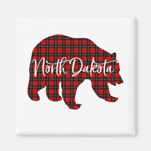 Röd nordlig Dakota Bear Matcha Pajama Magnet