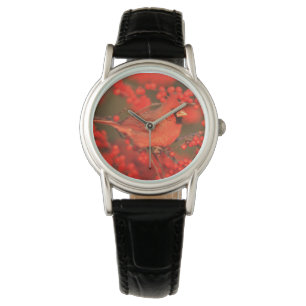 Röd nordlig kardinalhanne, IL Armbandsur