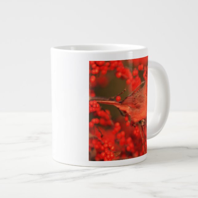 Röd nordlig kardinalhanne, IL Jumbo Mugg (Framsida höger)
