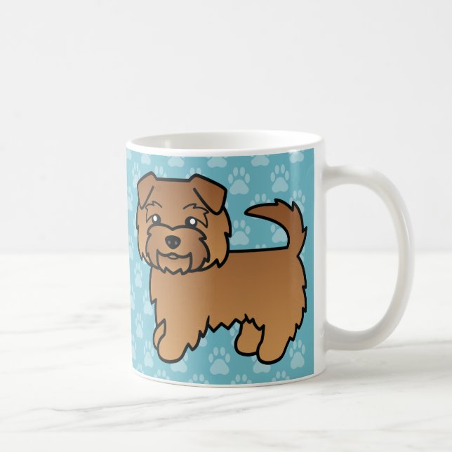 Röd Norfolk Terrier Serieteckning Kaffemugg (Höger)