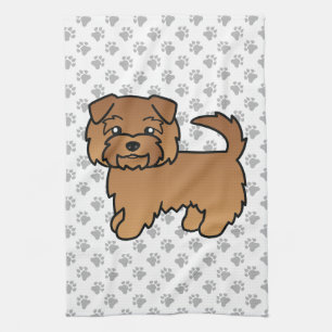 Röd Norfolk Terrier Söt Tecknad Hund Kökshandduk