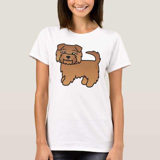 Röd Norfolk Terrier T Shirt (Framsida)