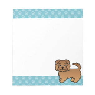 Röd Norfolk Terrier Tecknad Hund Illustration Anteckningsblock
