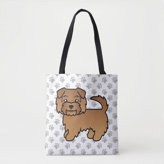 Röd Norfolk Terrier Tecknad Hund & Tassar Tygkasse (Framsida)