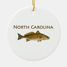 Röd North Carolina logotyp (trumma), Julgransprydnad Keramik