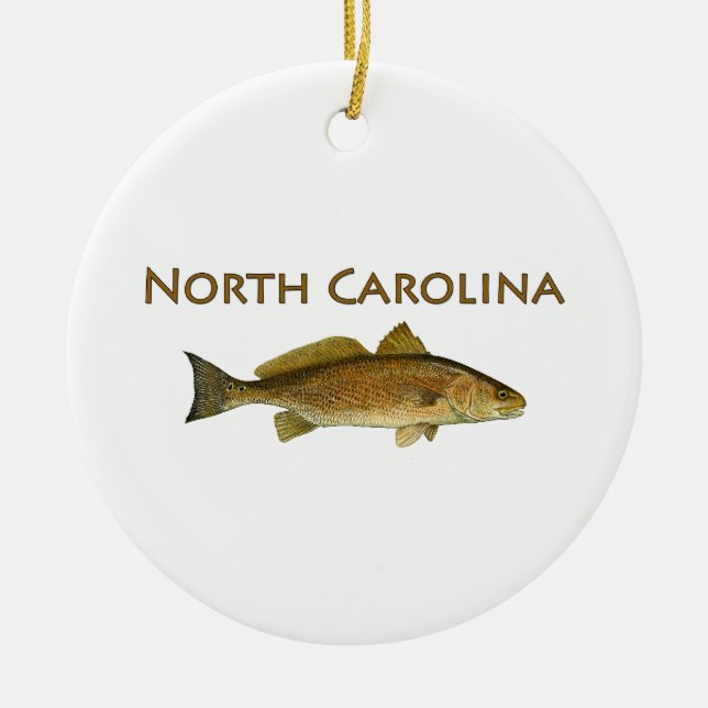 Röd North Carolina logotyp (trumma), Julgransprydnad Keramik (Framsidan)