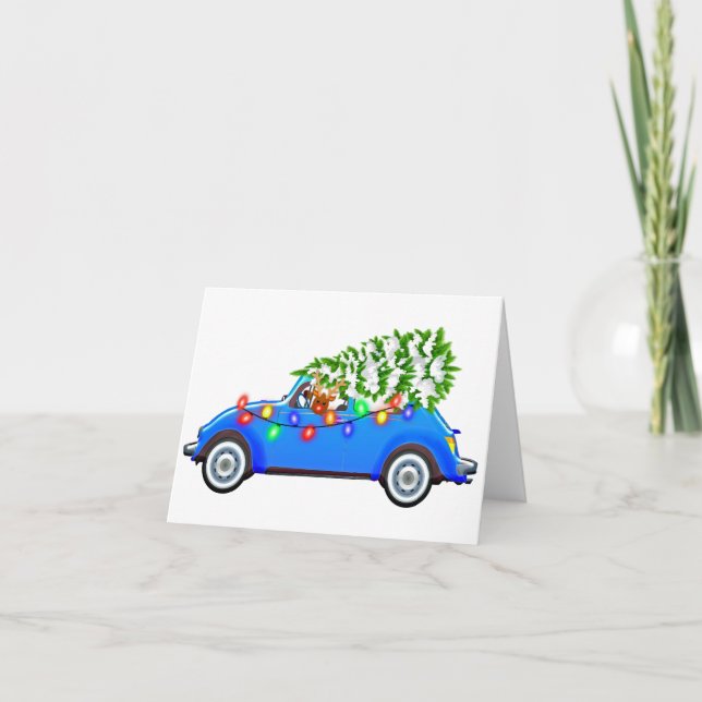 Röd Nose Ren Julkort Helgkort (Framsida)