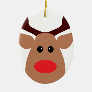 Röd Nosed ren för jul Julgransprydnad Keramik