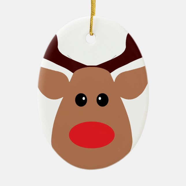 Röd Nosed ren för jul Julgransprydnad Keramik (Framsidan)