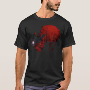 Röd noshörningT-tröja T Shirt
