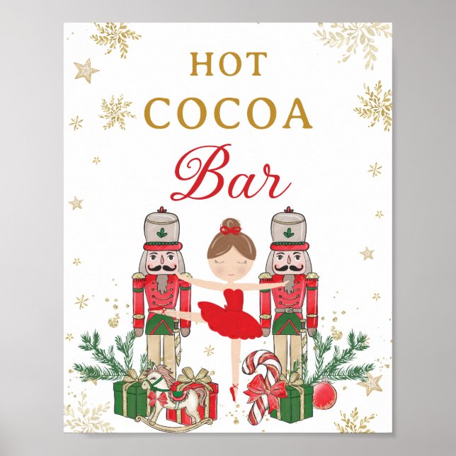 Röd nötknäppare vinter Onederland het kakao bar Poster (Framsidan)