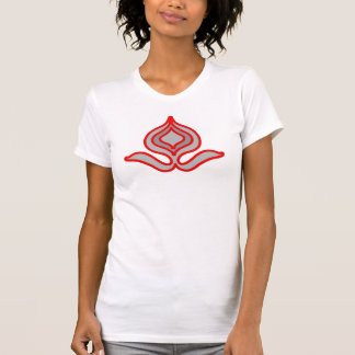 röd nouveaublomma och grå färg t-shirt