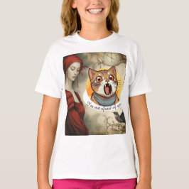 Röd nunn och provocerande katthuvud t shirt