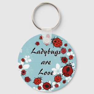 Röd nyckelpiga Keychain Nyckelring