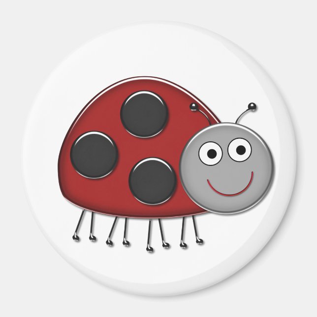 Röd Nyckelpiga Magnet (Framsidan)