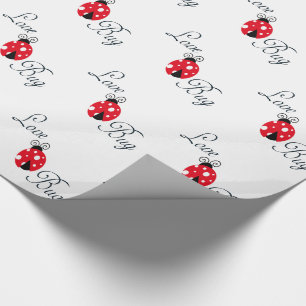 Röd nyckelpiga presentpapper