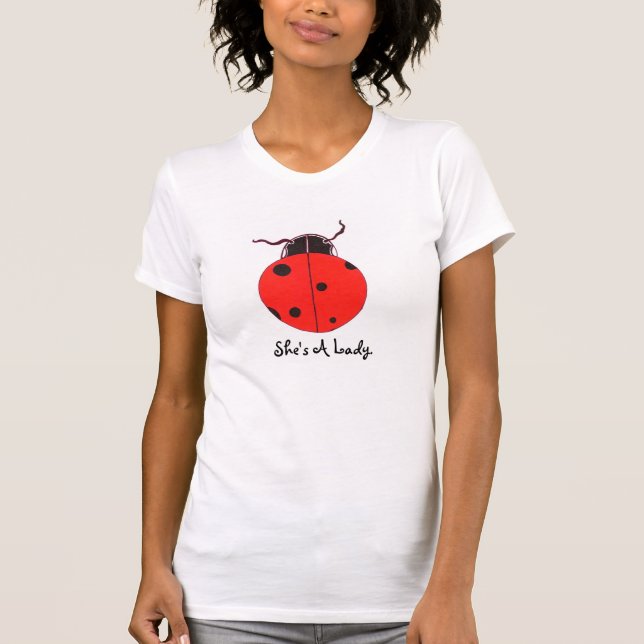 Röd nyckelpigapåståendeskjorta t-shirt (Framsida)