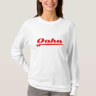 Röd Oahu surfingbräda Tee Shirt