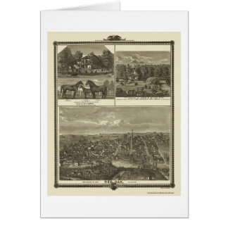Röd Oak, panorama- karta för IA - 1875 Hälsningskort