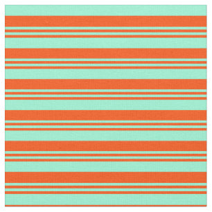 Röd och akvamarin-Färgad, lind/stripe Mönster Tyg
