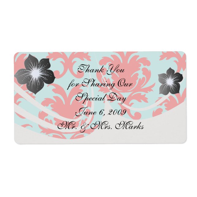 röd och akvatisk underbar formell damm fraktsedel (Framsidan)