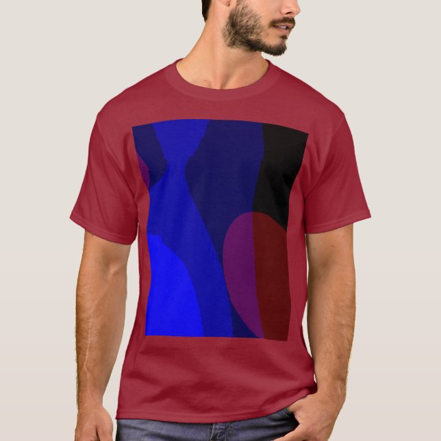 Röd och blå Abstrakt artikel 601 T Shirt (Framsida)