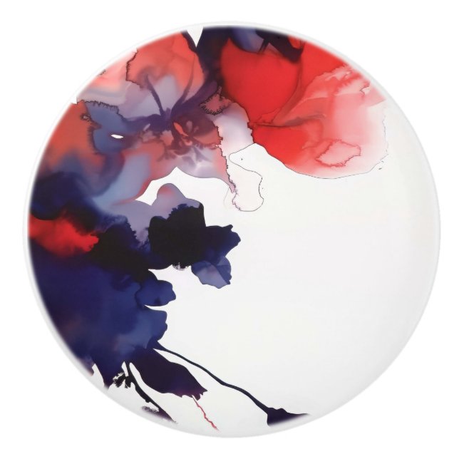 Röd och blå Abstrakt Knopp (Framsidan)